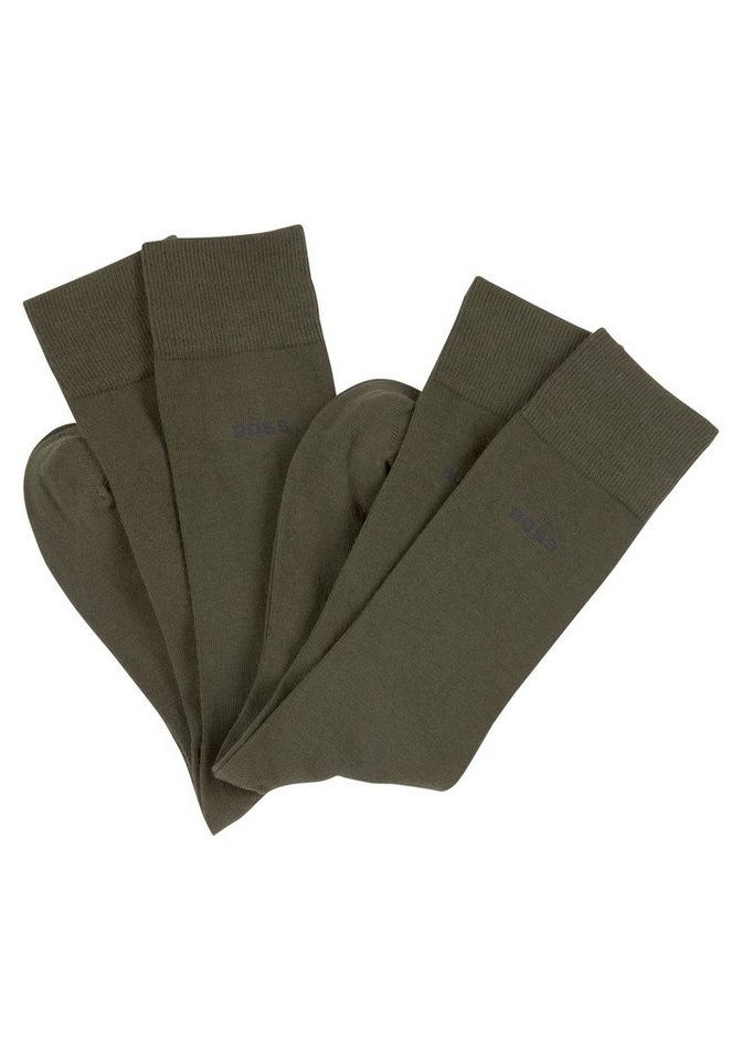 BOSS Businesssocken 2P RS Uni (Packung, 2-Paar, 2er Pack) mit eingestricktem BOSS Logo-Schriftzug von BOSS
