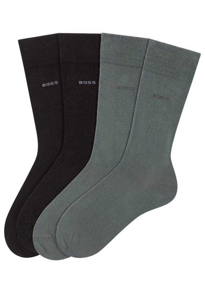 BOSS Businesssocken 2P RS Uni CC (Packung, 2-Paar, 2er) mit Markenlogo von BOSS
