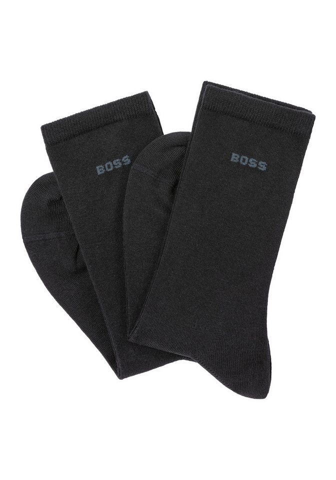 BOSS Businesssocken 2P RS Uni Logo CC W (Packung, 2-Paar, 2er Pack) mit BOSS Schriftzug von BOSS
