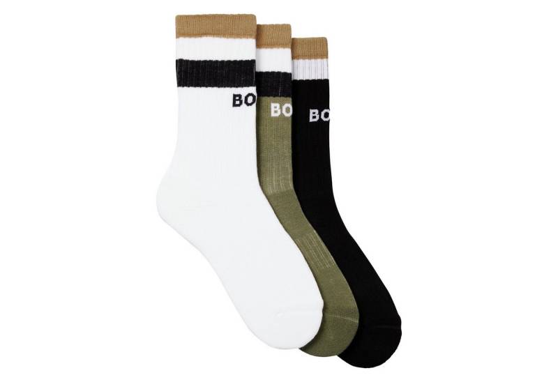 BOSS Businesssocken 3 Paar QS Rib Iconic CC (3-Paar) mit Logo und Streifen von BOSS