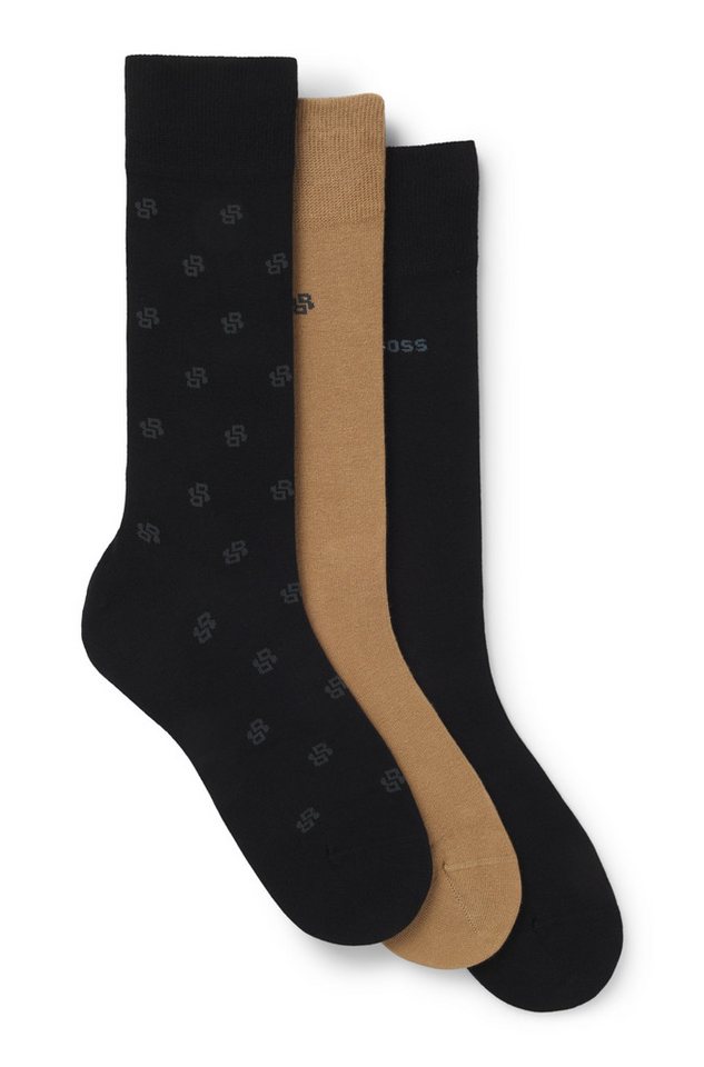 BOSS Businesssocken 3P Gift set CC (3-Paar) Logo- und Monogramm-Details von BOSS