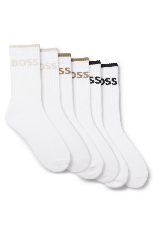 BOSS Businesssocken 6P QS Stripe CC (Packung, 6-Paar, 6er) mit BOSS Schriftzug von BOSS