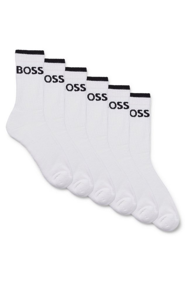 BOSS Businesssocken 6P QS Stripe CC (Packung, 6-Paar, 6er) mit BOSS Schriftzug von BOSS