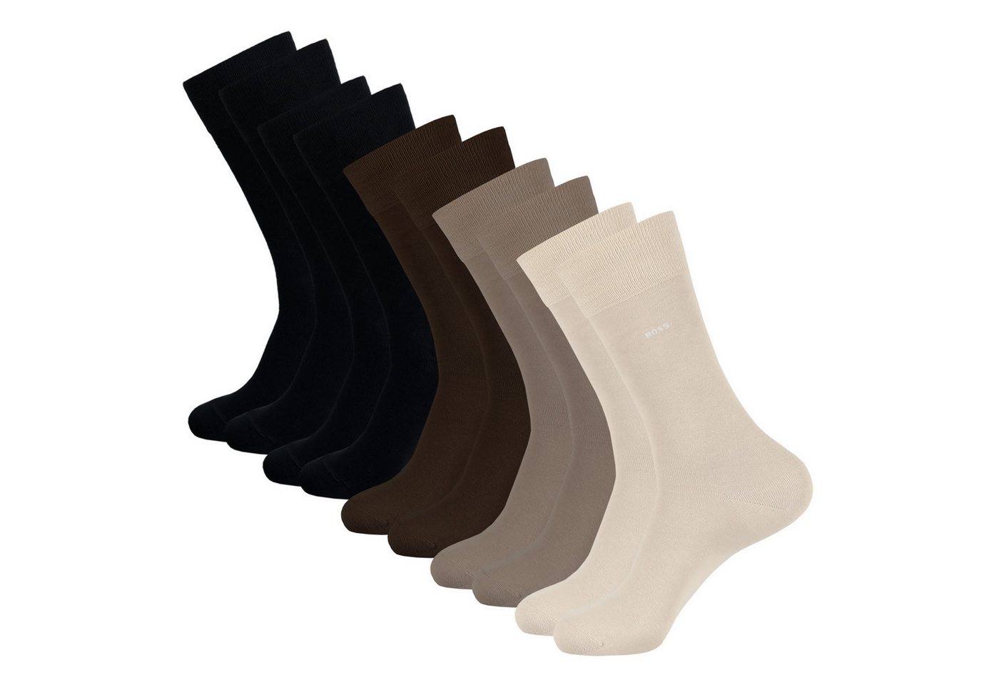 BOSS Businesssocken RS Uni Color CC (5-Paar) mit dezentem Markenschriftzug von BOSS