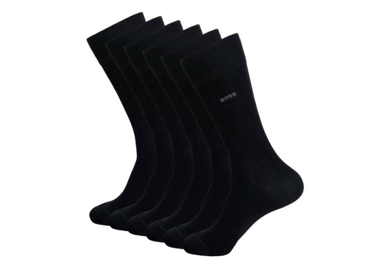 BOSS Businesssocken RS Uni Colors CC (3-Paar) mit dezentem Markenschriftzug von BOSS