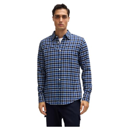 BOSS Herren C-ROAN-C4-244 Kariertes Slim-Fit Hemd aus Baumwoll-Flanell Hellblau M von BOSS