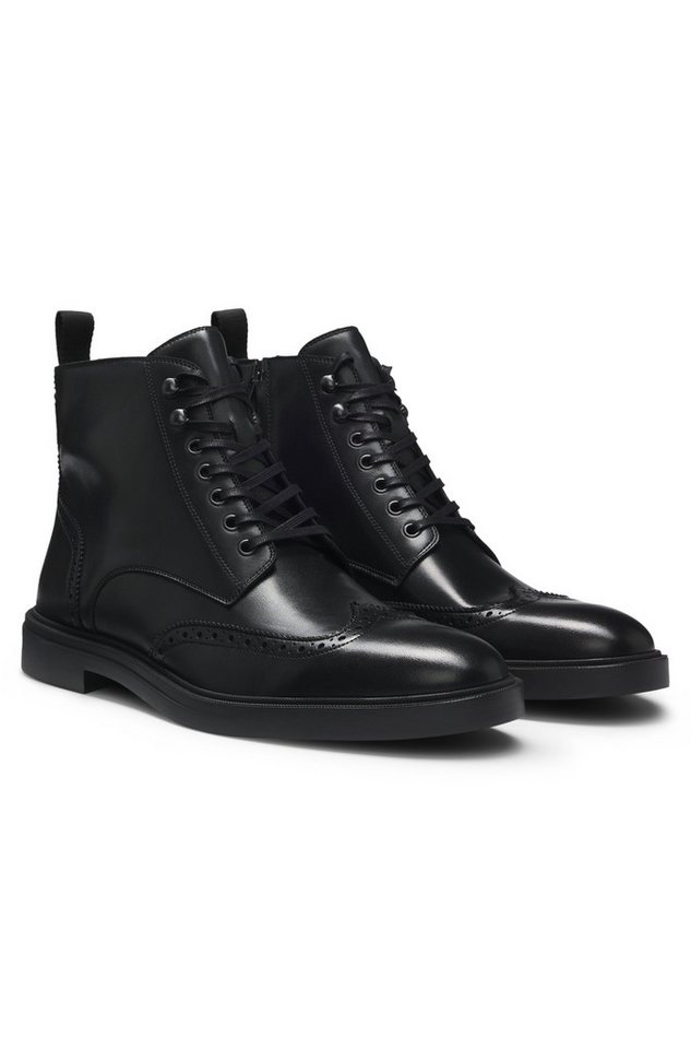 BOSS Calev_Halb_ltbrfb Schnürstiefelette Schnürboots, Business-Stiefelette mit Reißverschluss von BOSS