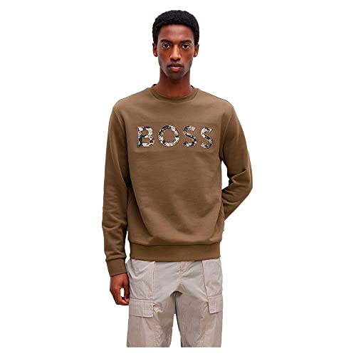 BOSS Casual Herren Sweatshirt Weboss Grün Medium von BOSS