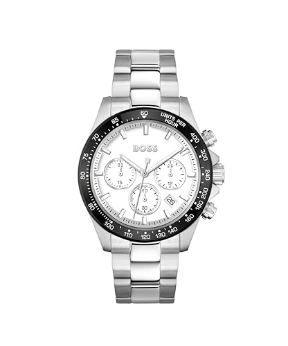 BOSS Chronograph Quarz Uhr für Herren Kollektion Hero mit Silbernes Edelstahlarmband - 1514130 von BOSS