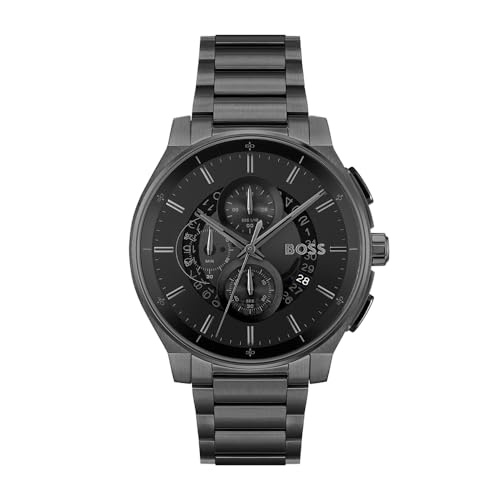BOSS Chronograph Quarz Uhr für Herren Kollektion Peak 2.0 mit Schwarzes Edelstahlarmband - 1514192 von BOSS