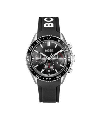 BOSS Chronograph Quarz Uhr für Herren Kollektion Runner mit Silikonarmband Silikonarmband - 1514141 von BOSS