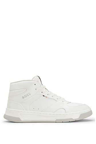 BOSS Damen Baltimore Hito Sneakers aus verschiedenen Materialien mit Logo-Detail Weiß 39 Größe 39 von BOSS