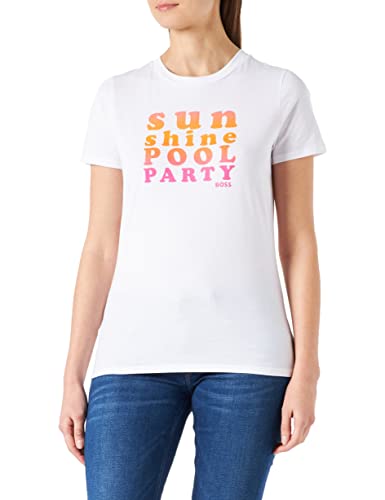 BOSS Damen C_Ediary T-Shirt, Open White123, L von BOSS