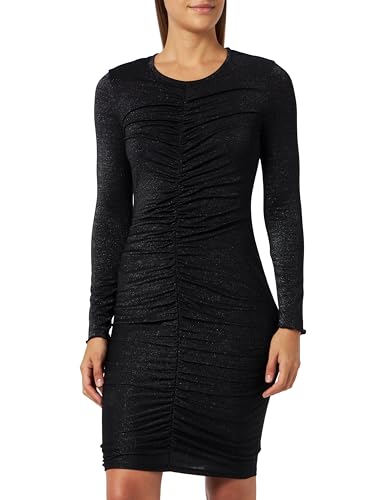 BOSS Damen C_Eken_Glitter Jersey Dress, Black1, L von BOSS