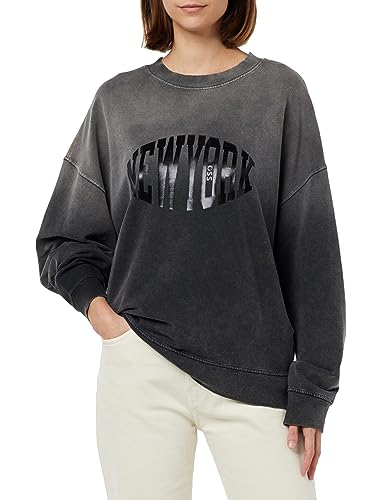 BOSS Damen C_Elaslogan_Town Sweatshirt, Black2, 42 von BOSS