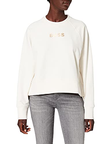 BOSS Damen C Elia Oversized Sweatshirt mit Artwork in Gold-Optik von BOSS