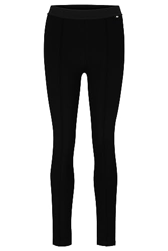 BOSS Damen C Estretch Slim-Fit Leggings aus Stretch-Jersey mit Logo am Bund Schwarz XS von BOSS