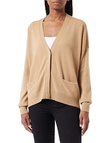 BOSS Damen C Fabulas Relaxed-Fit Strickjacke aus Wolle und Kaschmir Beige M von BOSS