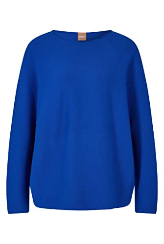 BOSS Damen C Falanda Nahtloser Strickpullover aus Baumwolle und Kaschmir Hellblau XL von BOSS