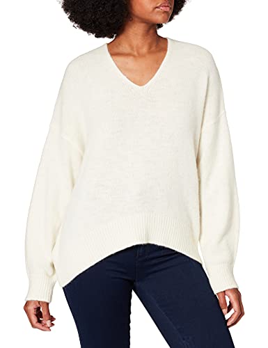 BOSS Damen C_Fondiana Pullover, Open White118, L von BOSS
