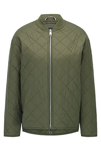 BOSS Damen C Patilda Wattierter Blouson mit Logo-Aufnäher Dunkelgrün 36 von BOSS