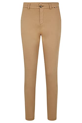 BOSS Damen C Tachini2-D Regular-Fit Chino aus elastischer Bio-Baumwolle Beige 34 von BOSS