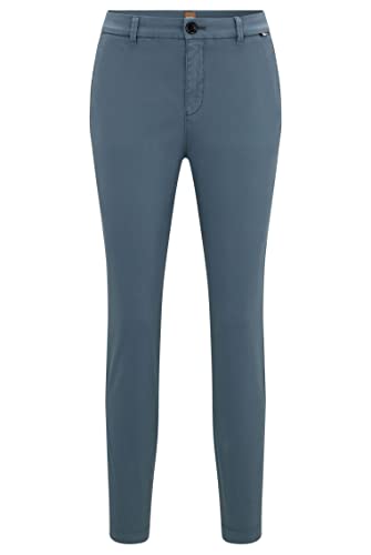 BOSS Damen C Tachini2-D Regular-Fit Chino aus elastischer Bio-Baumwolle Hellblau 32 von BOSS