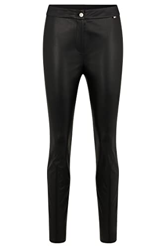 BOSS Damen C Talega Slim-Fit Hose aus Kunstleder mit hohem Bund Schwarz 32 von BOSS