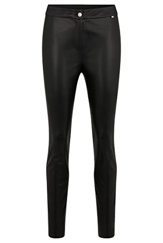 BOSS Damen C Talega Slim-Fit Hose aus Kunstleder mit hohem Bund Schwarz 44 von BOSS