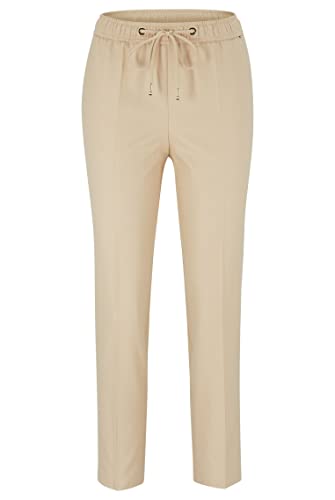 BOSS Damen C Talimala1 Relaxed-Fit Flanell-Hose mit Fischgrät-Muster und konischem Beinverlauf Weiß 38 von BOSS