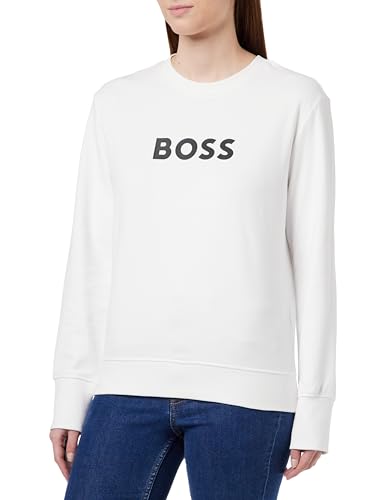 BOSS Damen C_elaboss_6 Sweatshirt, White100, XL EU von BOSS