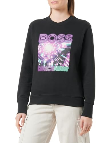 BOSS Damen C_elaboss_Postcard Sweatshirt, Black1, L EU von BOSS