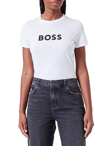 BOSS Damen C_elogo_5 Sweatshirt, White100, XS EU von BOSS