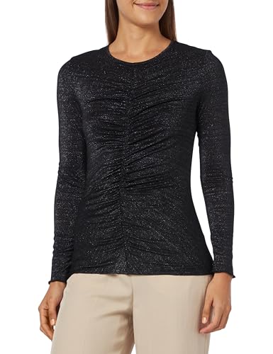 BOSS Damen C_emeela_Glitter Jersey TOP, Black1, L EU von BOSS