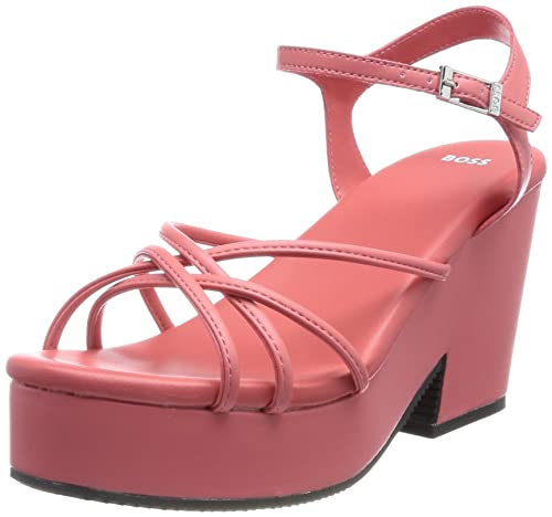 BOSS Damen Cate Wedge FL Sandal, Bright Pink677, 36 EU von BOSS