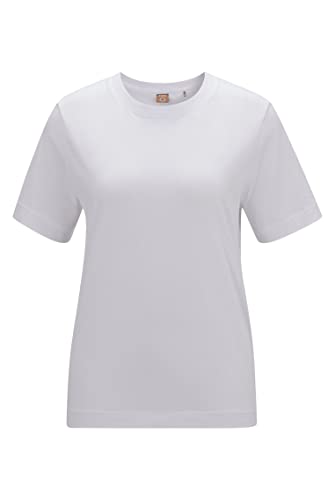 BOSS Damen Ecosa Relaxed-Fit T-Shirt aus Bio-Baumwoll-Jersey Weiß M von BOSS