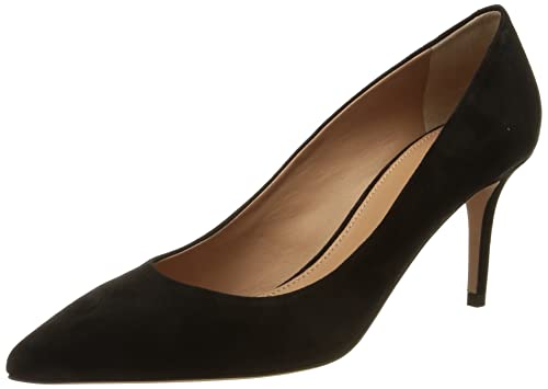 BOSS Damen Eddie Pump 70-S In Italien gefertigte Spitze Pumps aus Veloursleder Schwarz 41 Größe 41 von BOSS