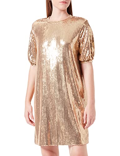 BOSS Damen Esilca Relaxed-Fit Paillettenkleid aus Stretch-Jersey Gold XS von BOSS