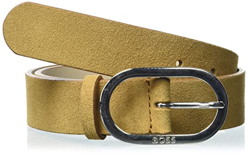 BOSS Damen Gilian Belt 3cm-V Gürtel, Dark Yellow706, 80 von BOSS