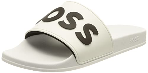 BOSS Damen Kirk rblg Slide, White100, 37 EU von BOSS