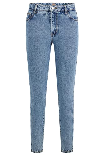 BOSS Damen MODERN MOM 4.0 Hellblaue Mom Jeans aus Stone-Washed-Denim Blau 26 von BOSS