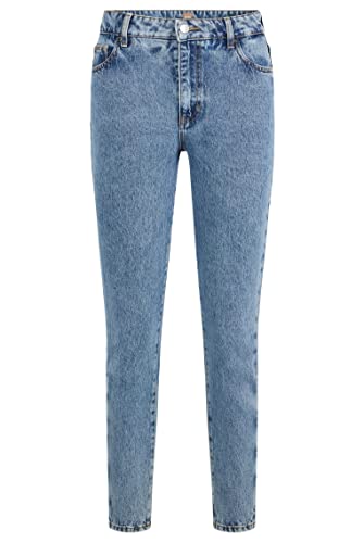 BOSS Damen MODERN MOM 4.0 Hellblaue Mom Jeans aus Stone-Washed-Denim Blau 29 von BOSS