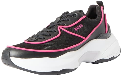 BOSS Damen Noa_Runn_mepi Sneaker, Black, 37 EU von BOSS