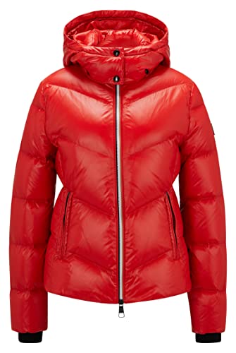 BOSS Damen Pepule2 Schimmernde Stepp-Daunenjacke mit verstellbarer Kapuze Rot 32 von BOSS