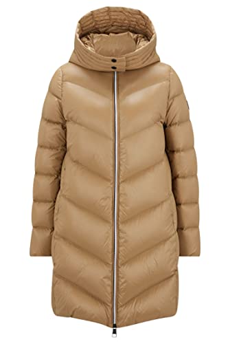 BOSS Damen Petrana1 Gesteppter Daunenmantel mit Oversize-Kapuze Beige 34 von BOSS