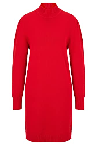 BOSS Damen C Fuenta Relaxed-Fit Pulloverkleid aus Baumwolle und Schurwolle Rot M von BOSS