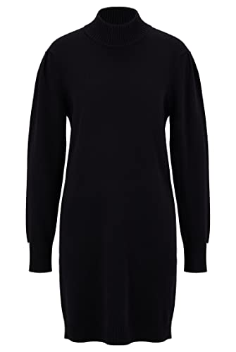 BOSS Damen C Fuenta Relaxed-Fit Pulloverkleid aus Baumwolle und Schurwolle Schwarz L von BOSS