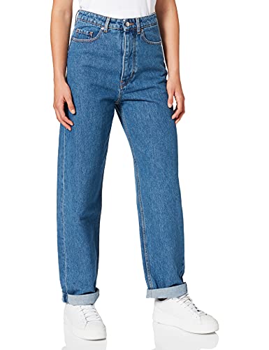 BOSS Damen Relaxed Barrel 1.0 Jeans, Medium Blue428, 26W Regular von BOSS