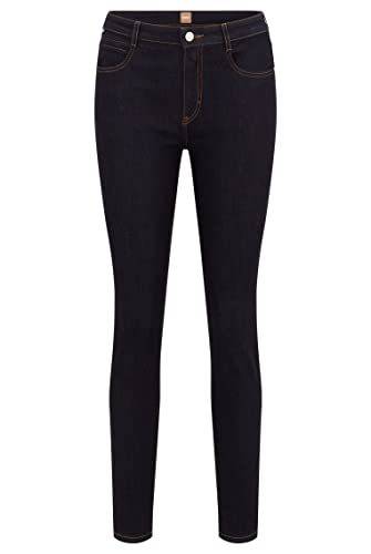 BOSS Damen Skinny Crop 4.0 Skinny-Fit Jeans aus dunkelblauem Super-Stretch-Denim Dunkelblau 29 von BOSS