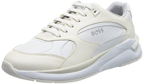 BOSS Damen Skylar Runn_mxfl Sneaker, Open White120, 41 EU von BOSS